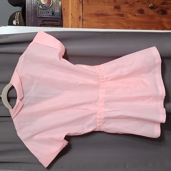 VTG Brooks of Dallas Womens Uniform Lounge Jacket Pink Embroidered Pockets Sz L? - Picture 8 of 12